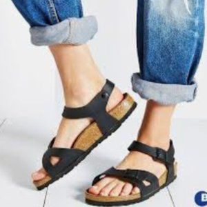Navy Rio Burko-Flor Birkenstocks (38)
